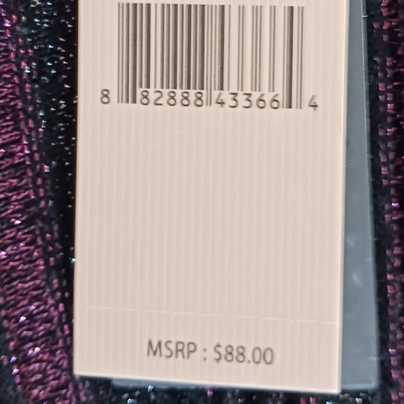 Nannette Lapore NWT Knit Pleated Sparkle Midi Skirt, Lerouge/Silver/Black, Large - Picture 11 of 16